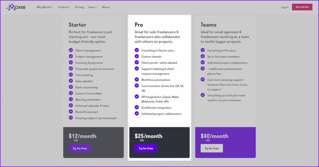 Moxie Pro Plan