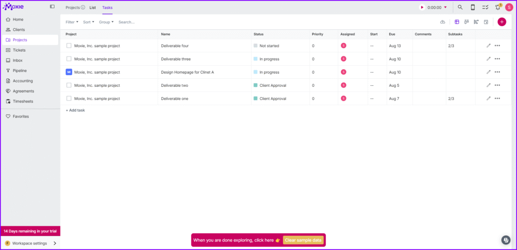 Moxie Projects Management