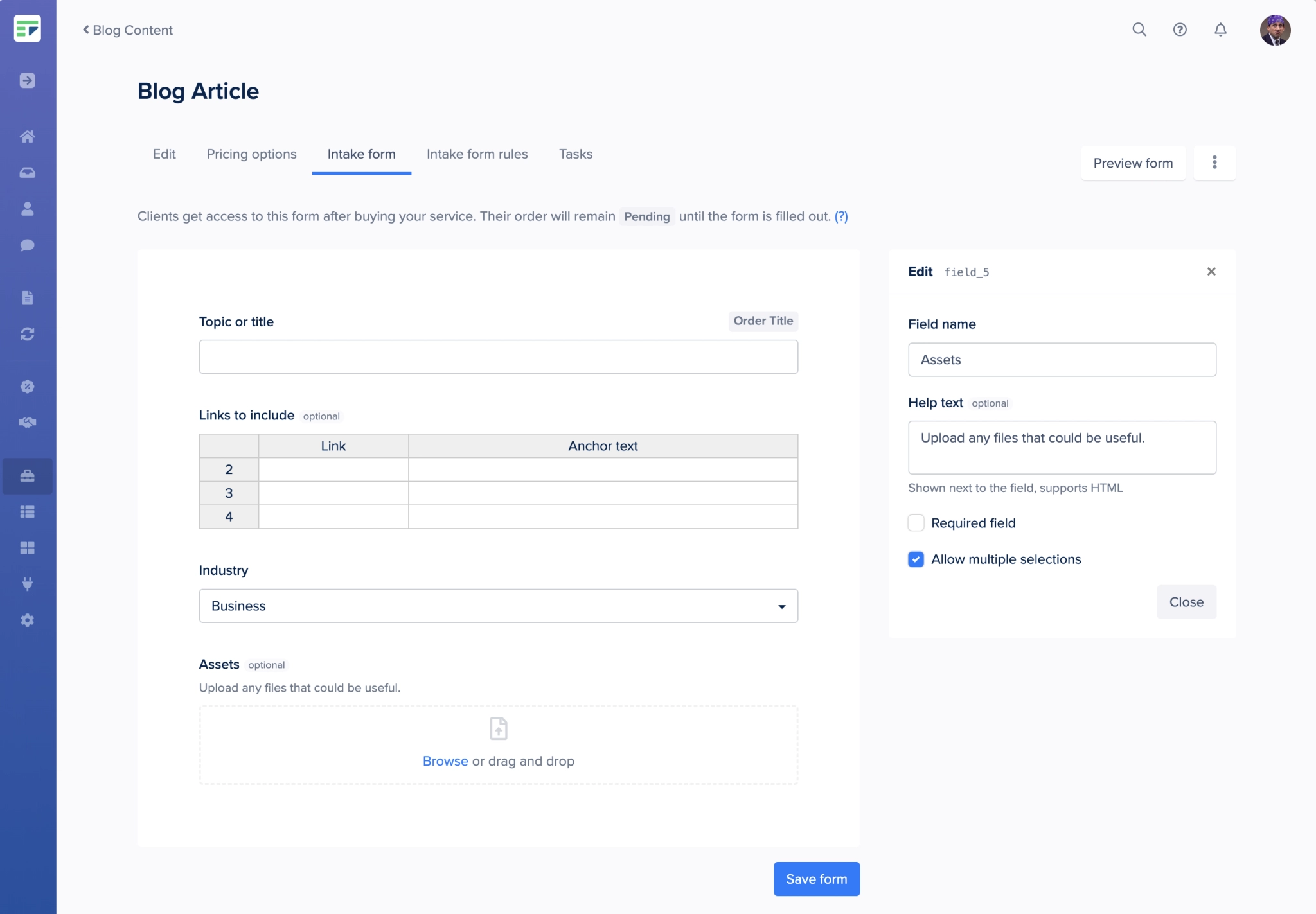 SPP intake form