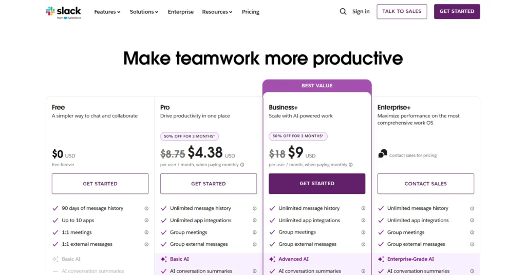 Slack Pricing