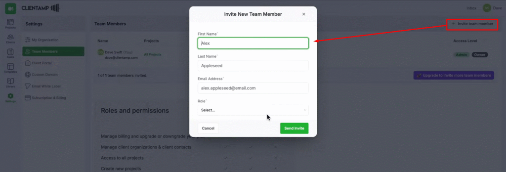 Invite Your Team 1