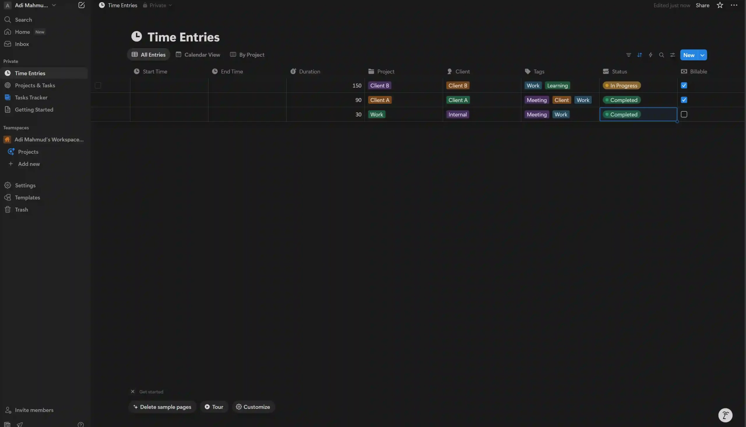 Time Entries 1