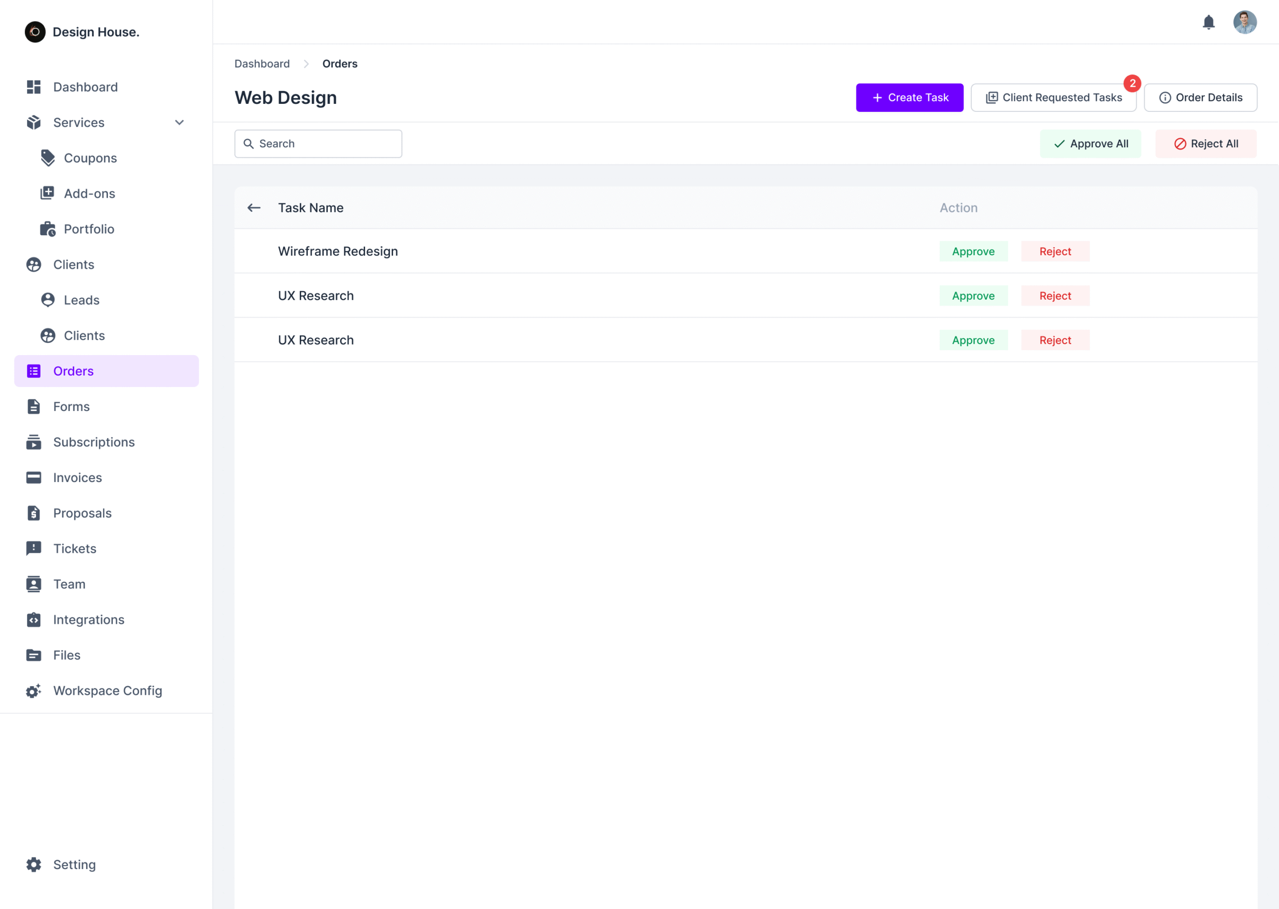 Client-Requested Task