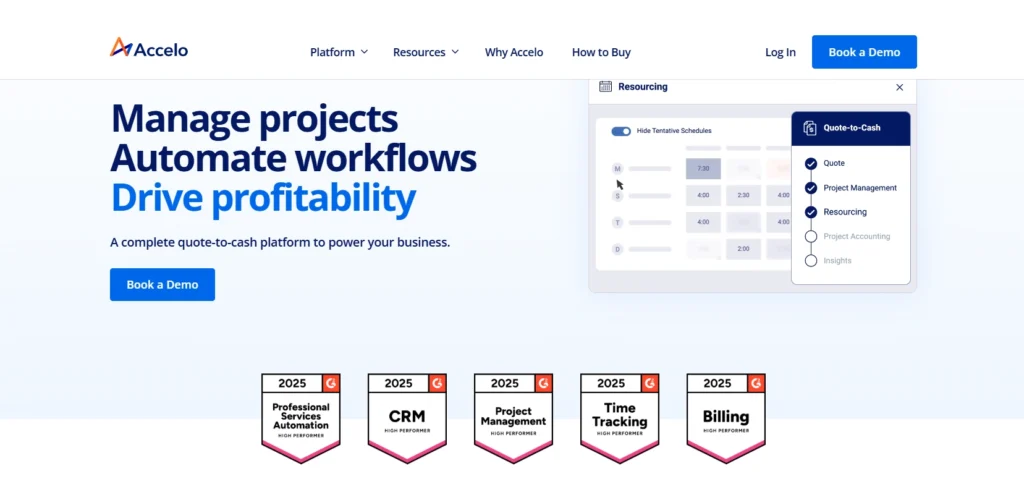 Accelo Homepage