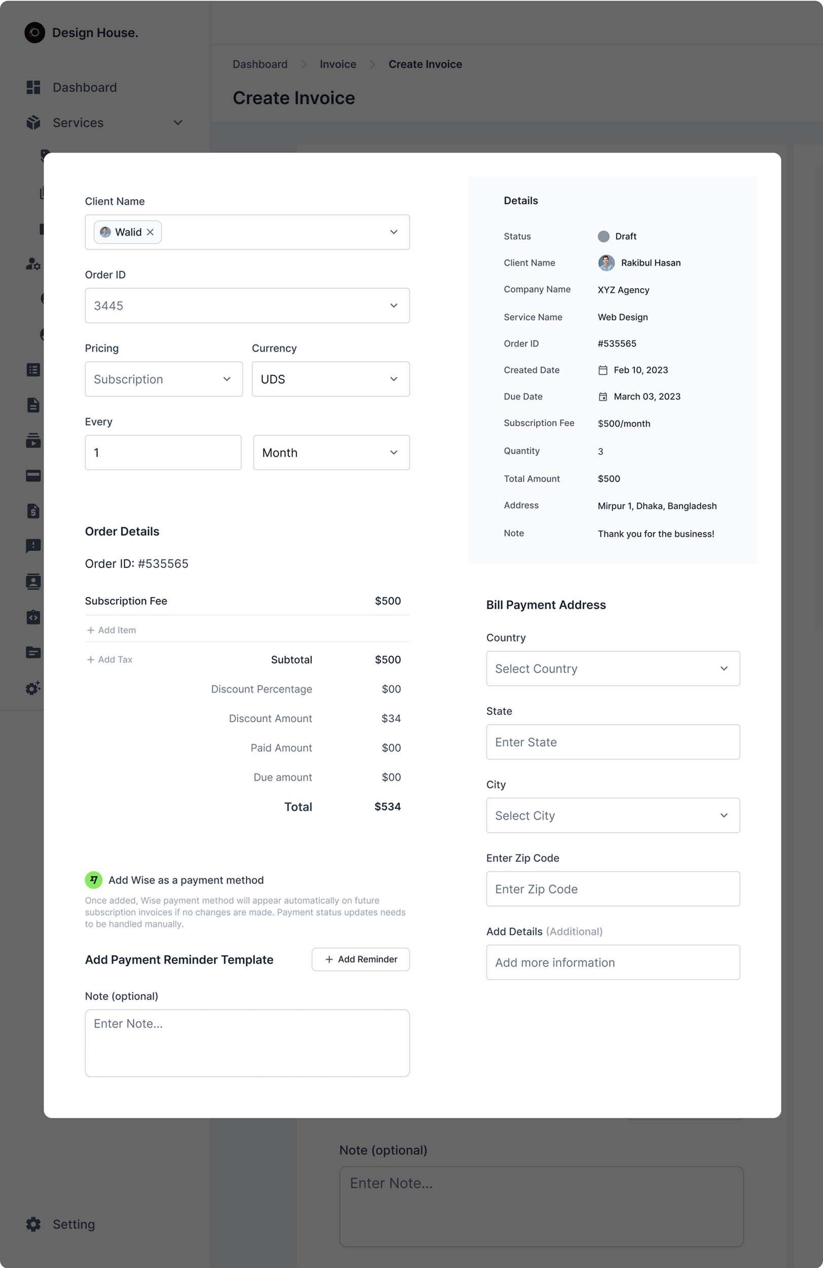 All Invoices in One Client Portal