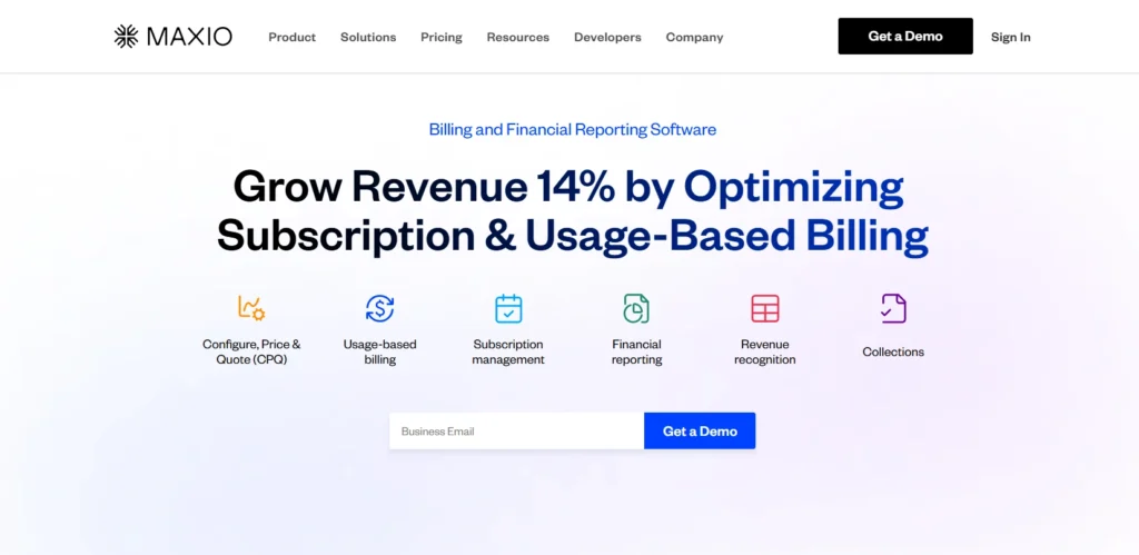 Maxio homepage