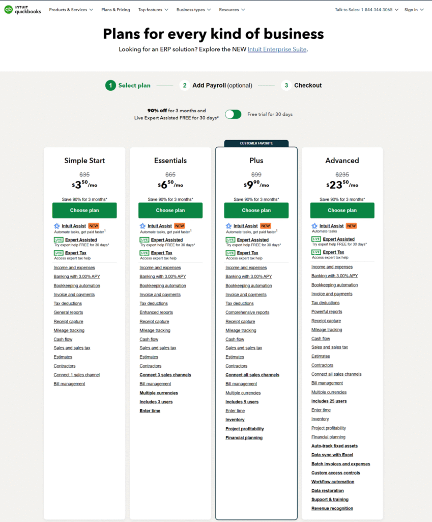 QuickBooks Pricing