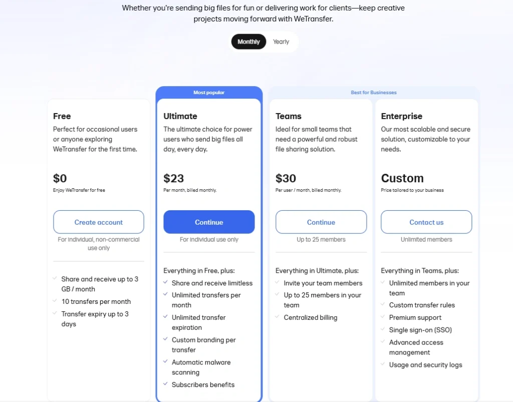 Wetransfer pricing