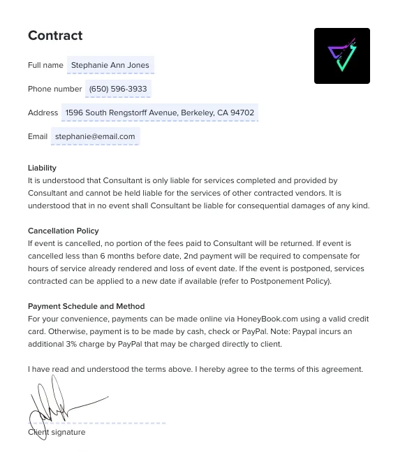 HoneyBook Proposal