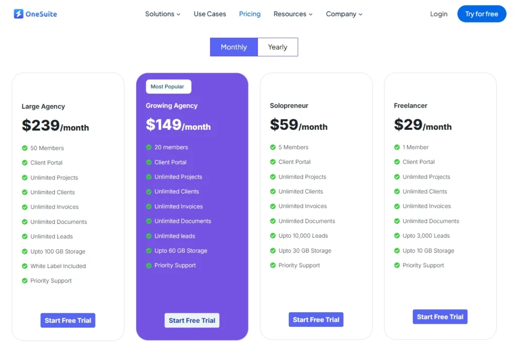 OneSuite Pricing