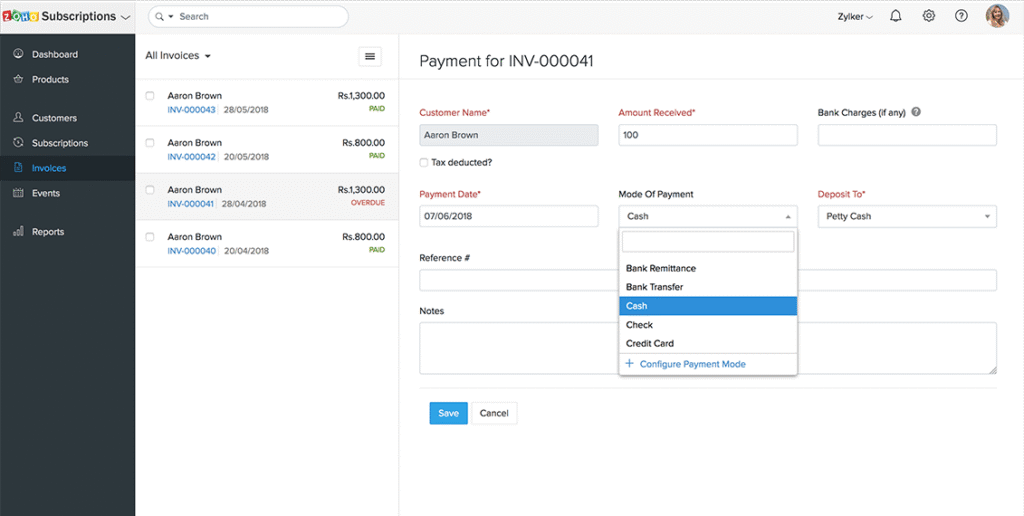Zoho Subscription Multi Gateway Payment